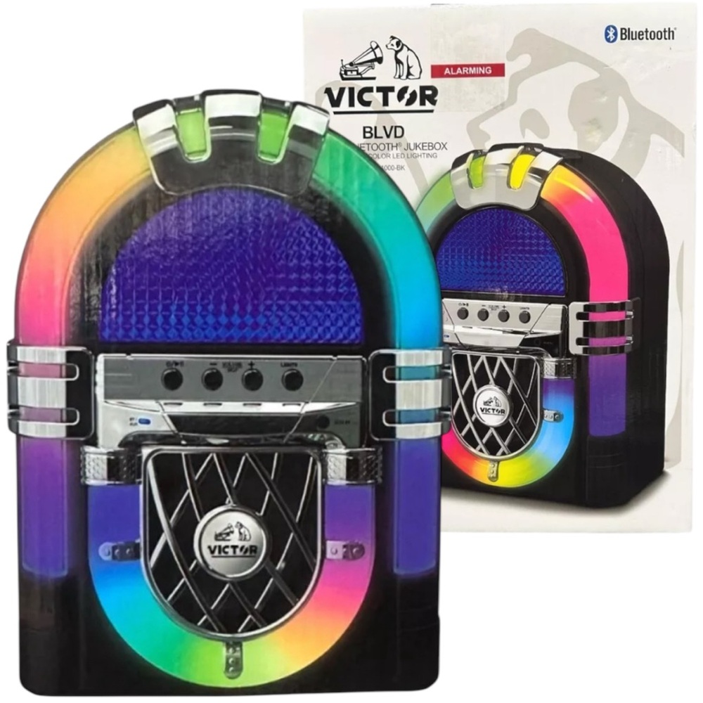 BLVD Mini Bluetooth Jukebox with Multicolor LED Lighting - Modern Nostalgia